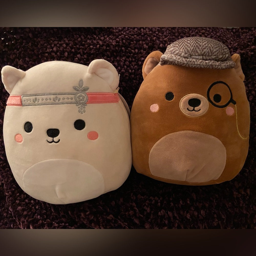 HTF Select Series Brooke and Omar Fancy Bear Friends 8' Squishmallow Set NWT